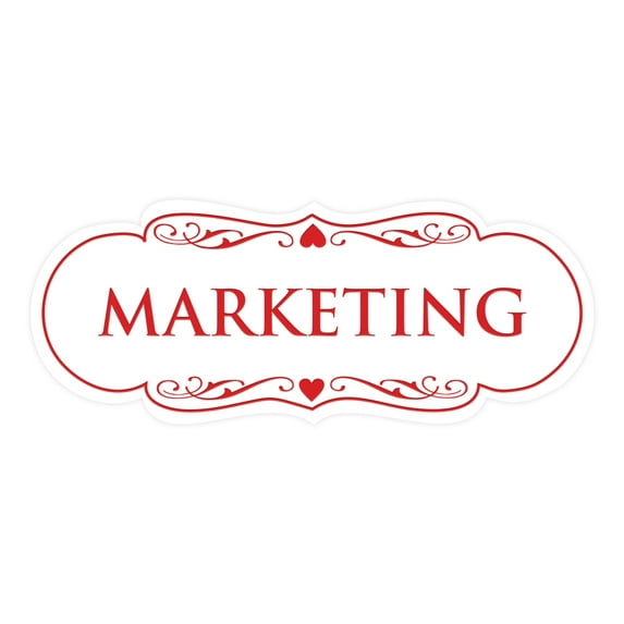 Signs ByLITA Designer Marketing Sign (White/Red) - Large