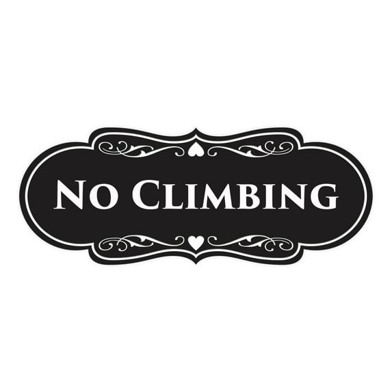 Signs ByLITA Designer No Climbing Sign (Black) - Large