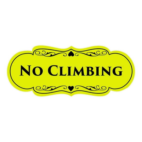 Signs ByLITA Designer No Climbing Sign (Yellow / Black) - Large
