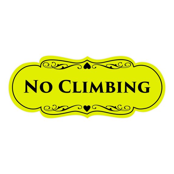 Signs ByLITA Designer No Climbing Sign (Yellow / Black) - Large