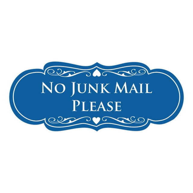 Signs ByLITA Designer No Junk Mail Please Sign (Blue) - Small