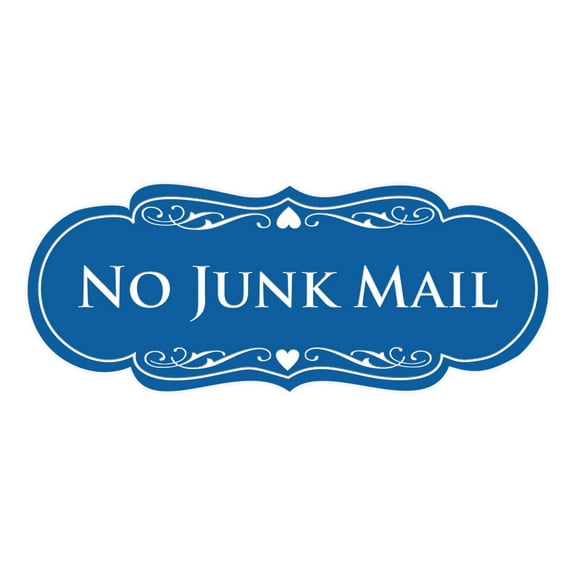 Signs ByLITA Designer No Junk Mail Sign (Blue) - Large