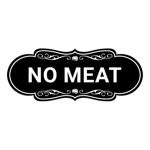 Signs ByLITA Designer No Meat Sign (Black) - Medium