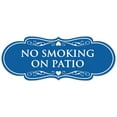 thumbnail image 1 of Signs ByLITA Designer No Smoking on Patio Sign - Easy Installation | Durable Wall or Door Sign (Blue) - Small, 1 of 3