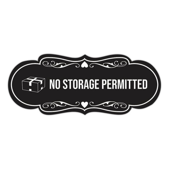 Signs ByLITA Designer No Storage Permitted Sign (Black) - Large