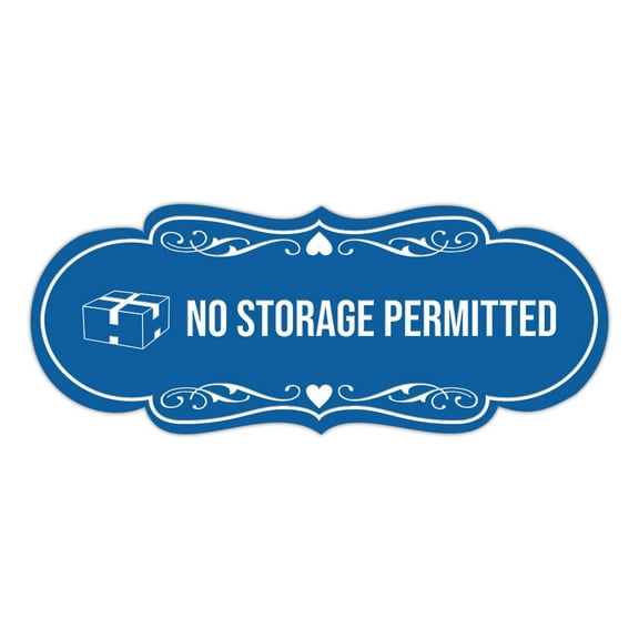 Signs ByLITA Designer No Storage Permitted Sign (Blue) - Medium