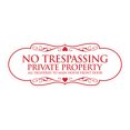 thumbnail image 1 of Signs ByLITA Designer No Trespassing Private Property Sign All Deliveries to Main House Front Door Sign (White/Red) - Large, 1 of 5