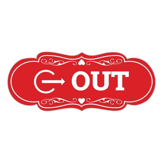 Signs ByLITA Designer Out Sign (Red) - Small
