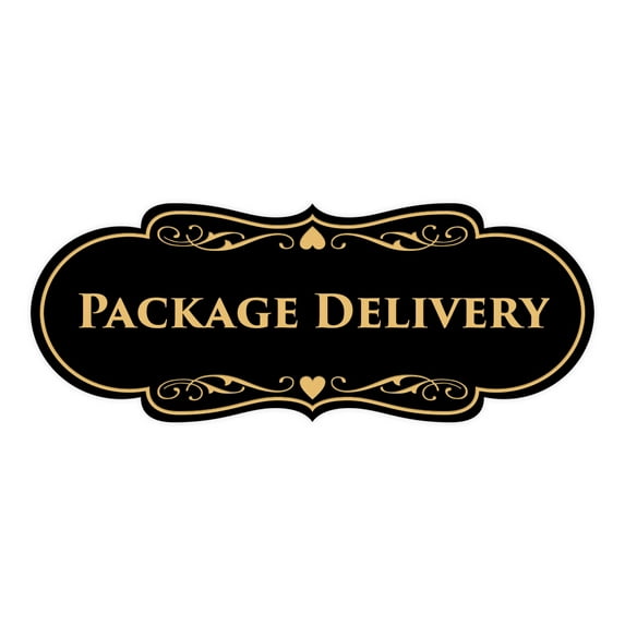 Signs ByLITA Designer Package Delivery Sign (Black Gold) - Medium