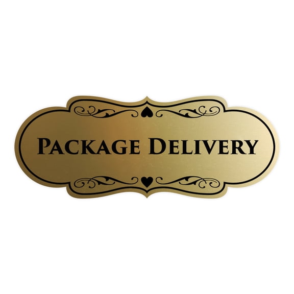 Signs ByLITA Designer Package Delivery Sign (Brushed Gold) - Medium