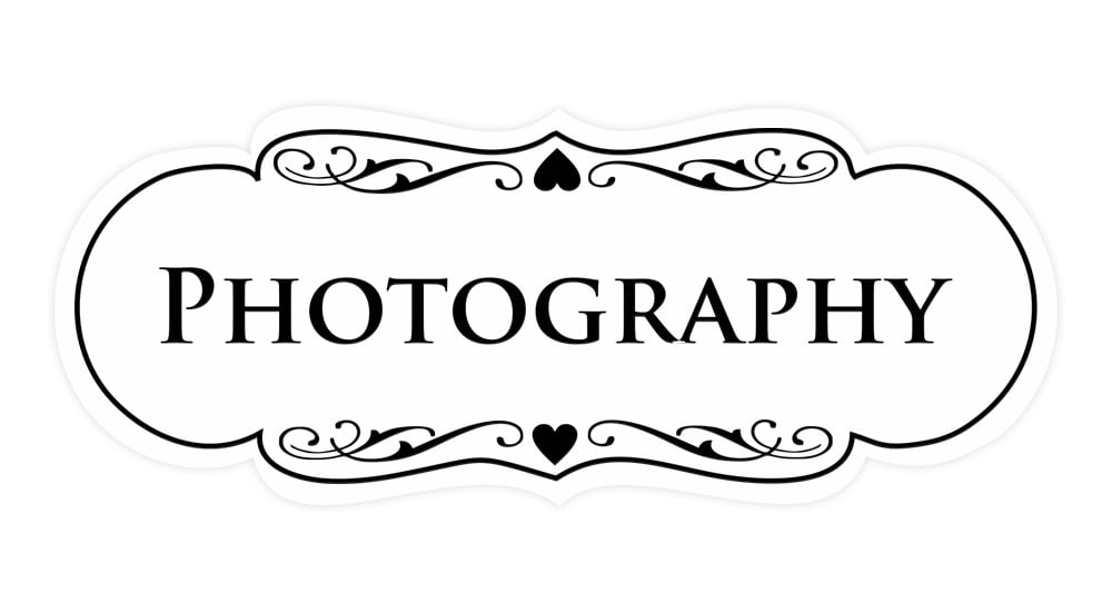 Simple Photo Sign Signs ByLITA Designer Photography Sign (White) - Large - Walmart.com