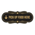 thumbnail image 1 of Signs ByLITA Designer Pick Up Food Here Sign (Black /Gold) - Small, 1 of 5