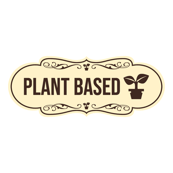 Signs ByLITA Designer Plant Based Sign (Ivory/Dark Brown) - Large