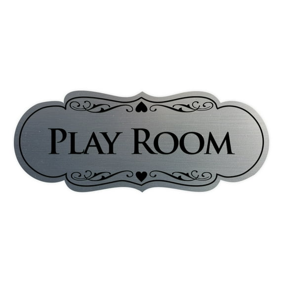 Signs ByLITA Designer Play Room Sign (Brushed Silver) - Large