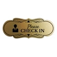 thumbnail image 1 of Signs ByLITA Designer Please Check In Sign (Brushed Gold) - Small, 1 of 5