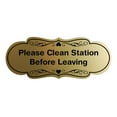 thumbnail image 1 of Signs ByLITA Designer Please Clean Station Before Leaving Sign (Brushed Gold) - Small, 1 of 1