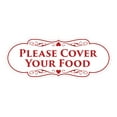 thumbnail image 1 of Signs ByLITA Designer Please Cover Your Food Sign (White/Red) - Large, 1 of 5