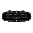 thumbnail image 1 of Signs ByLITA Designer Please Do Not Flush Etiqutte Sign(Black / Silver) - Medium, 1 of 6