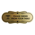 thumbnail image 1 of Signs ByLITA Designer Please Order From Your Table Sign (Brushed Gold) - Large, 1 of 5