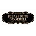 thumbnail image 1 of Signs ByLITA Designer Please Ring Doorbell Sign (Black /Gold) - Small, 1 of 6