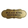 thumbnail image 1 of Signs ByLITA Designer Please Ring Doorbell Sign (Brushed Gold) - Small, 1 of 6