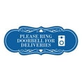 thumbnail image 1 of Signs ByLITA Designer Please Ring Doorbell for Deliveries Sign (Blue) - Medium, 1 of 8