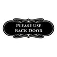 thumbnail image 1 of Signs ByLITA Designer Please Use Back Door Sign (Black / Silver) - Large, 1 of 5