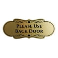 thumbnail image 1 of Signs ByLITA Designer Please Use Back Door Sign (Brushed Gold) - Medium, 1 of 5