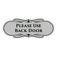 thumbnail image 1 of Signs ByLITA Designer Please Use Back Door Sign (Lt Gray) - Small, 1 of 5