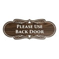 thumbnail image 1 of Signs ByLITA Designer Please Use Back Door Sign (Walnut) - Medium, 1 of 5