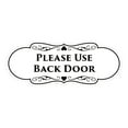 thumbnail image 1 of Signs ByLITA Designer Please Use Back Door Sign (White) - Large, 1 of 5