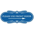 thumbnail image 1 of Signs ByLITA Designer Please Use Front Door Right Arrow Sign - Easy Installation | Durable Wall or Door Sign (Blue) - Medium, 1 of 3