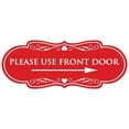 thumbnail image 1 of Signs ByLITA Designer Please Use Front Door Right Arrow Sign - Easy Installation | Durable Wall or Door Sign (Red) - Medium, 1 of 3