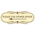 thumbnail image 1 of Signs ByLITA Designer Please Use Other Door (Left Arrow) Sign - Easy Installation | Durable Wall or Door Sign (Ivory/Dark Brown) - Small, 1 of 3