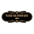 thumbnail image 1 of Signs ByLITA Designer Please Use Other Gate Left Arrow Sign (Black /Gold) - Small, 1 of 6
