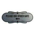 thumbnail image 1 of Signs ByLITA Designer Please Use Other Gate Left Arrow Sign (Brushed Silver) - Small, 1 of 6