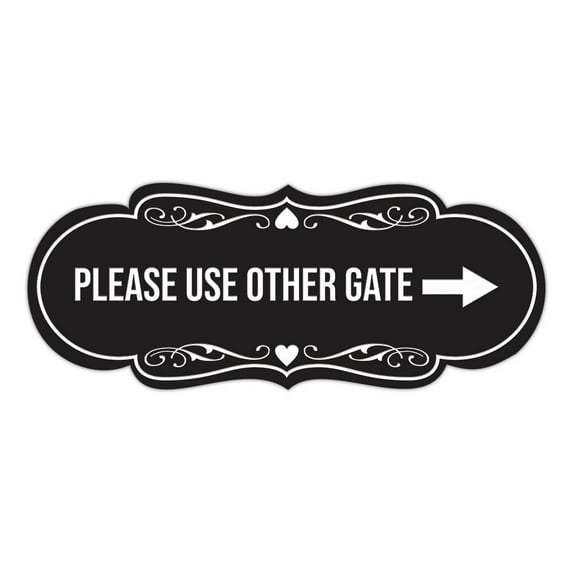 Signs ByLITA Designer Please Use Other Gate Sign (Black) - Medium