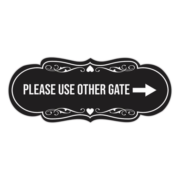 Signs ByLITA Designer Please Use Other Gate Sign (Black) - Small