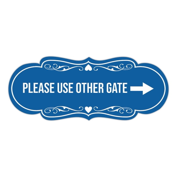 Signs ByLITA Designer Please Use Other Gate Sign (Blue) - Medium