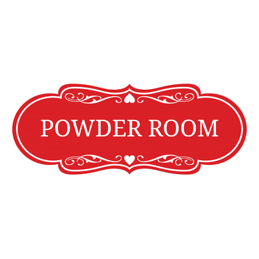 Signs ByLITA Designer Powder Room Sign (Red) - Large