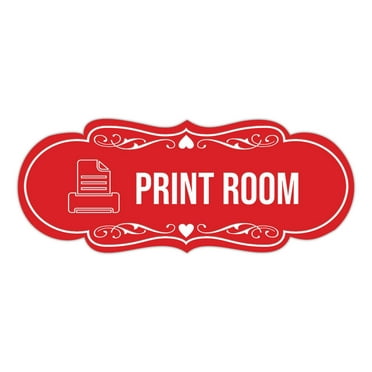 Signs ByLITA Designer Print Room Sign (Red) - Large