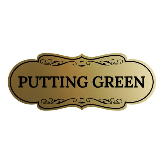 Signs ByLITA Designer Putting Green Sign (Brushed Gold) - Medium
