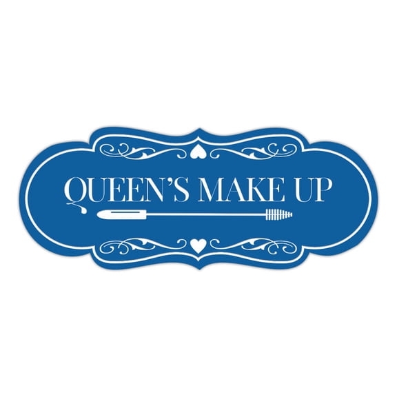 Signs ByLITA Designer Queen's Makeup Area Sign (Blue) - Medium