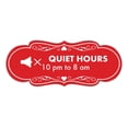 thumbnail image 1 of Signs ByLITA Designer Quiet Hours 10 pm to 8 am Sign (Red) - Small, 1 of 5