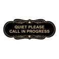 thumbnail image 1 of Signs ByLITA Designer Quiet Please Call In Progress Sign (Black Gold) - Medium, 1 of 6