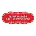 thumbnail image 1 of Signs ByLITA Designer Quiet Please Call In Progress Sign (Red) - Large, 1 of 6