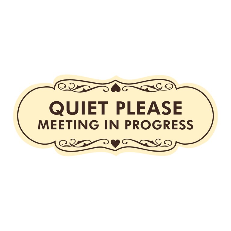 Signs ByLITA Designer Quiet Please Meeting in Progress Sign (Ivory/Dark Brown) - Large - Walmart.com signs-bylita-designer-quiet-please-meeting-in-progress-sign-ivory-dark-brown-large-walmart-com