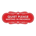 thumbnail image 1 of Signs ByLITA Designer Quiet Please Meeting in Progress Sign (Red) - Large, 1 of 6