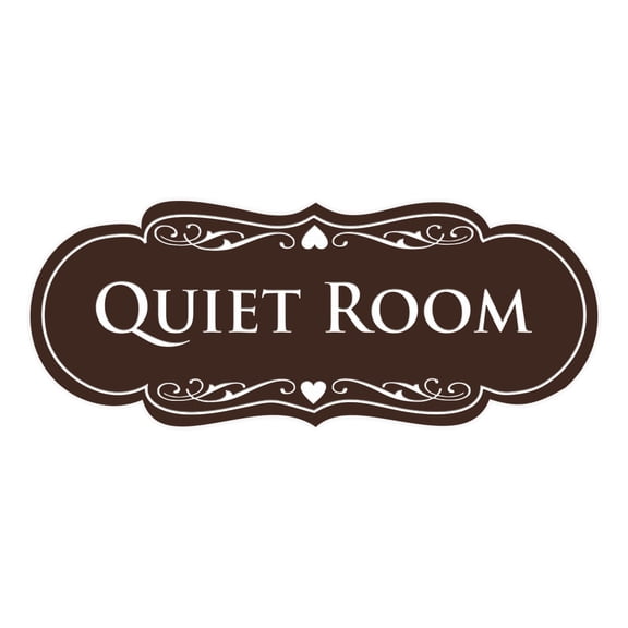 Signs ByLITA Designer Quiet Room Sign (Dark Brown) - Medium