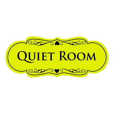 Signs ByLITA Designer Quiet Room Sign (Yellow / Black) - Large